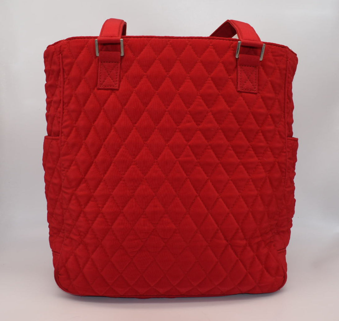 Vera Bradley Microfiber Turnlock Tote Bag in Fire Red