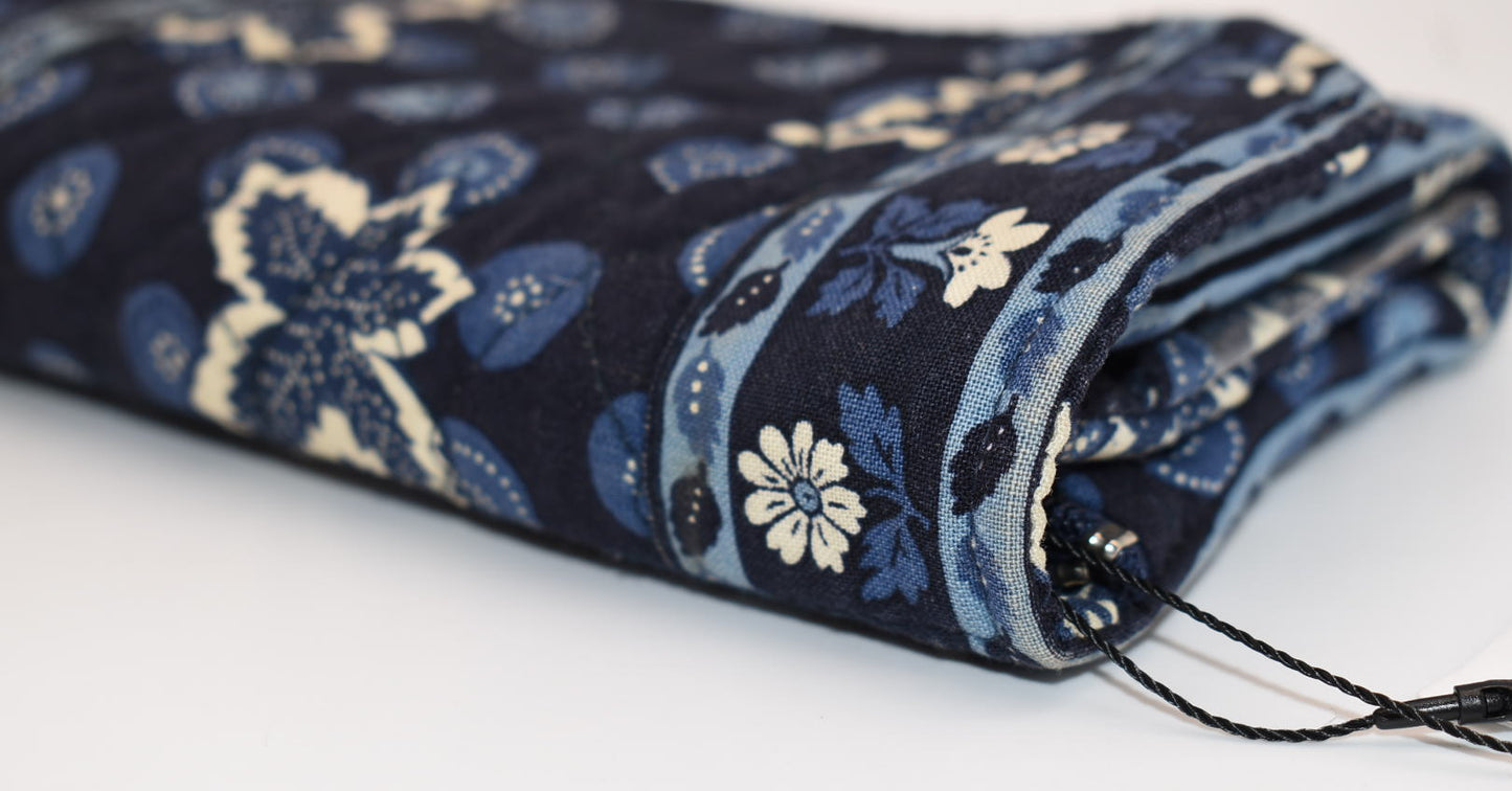 Vintage Vera Bradley Strap Crossbody Wallet in "Blue Coin -2003" Pattern