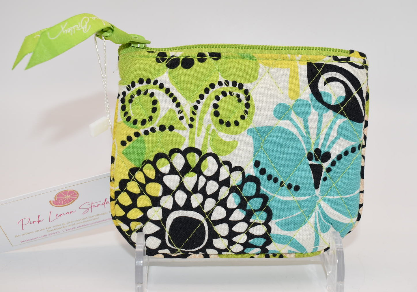 Vera Bradley Zip Coin Pouch in "Limes Up" Pattern