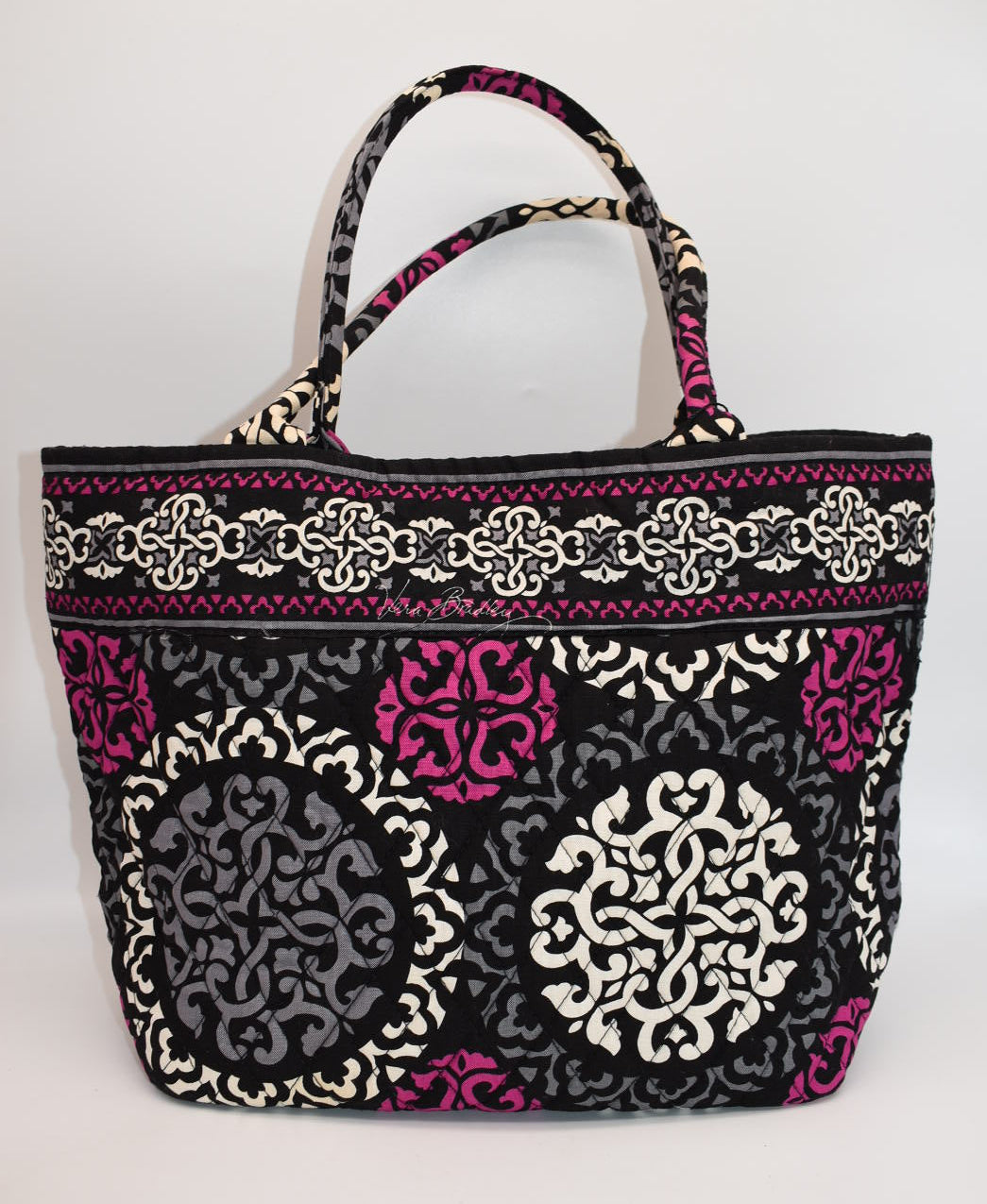 Vera Bradley Medium Open Tote Bag in "Canterberry Magenta: Pattern