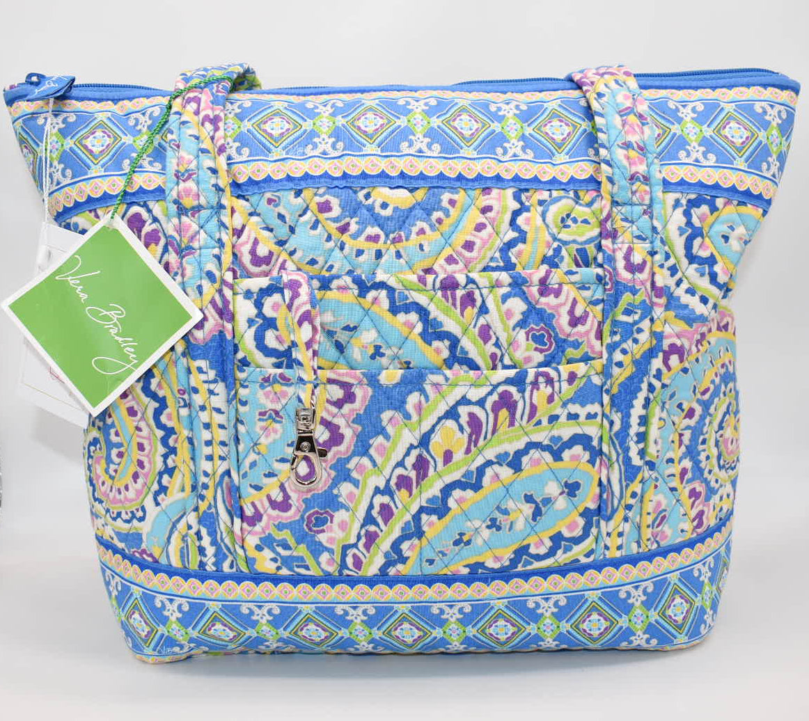 Vera Bradley Villager Tote Bag in "Capri Blue" Pattern