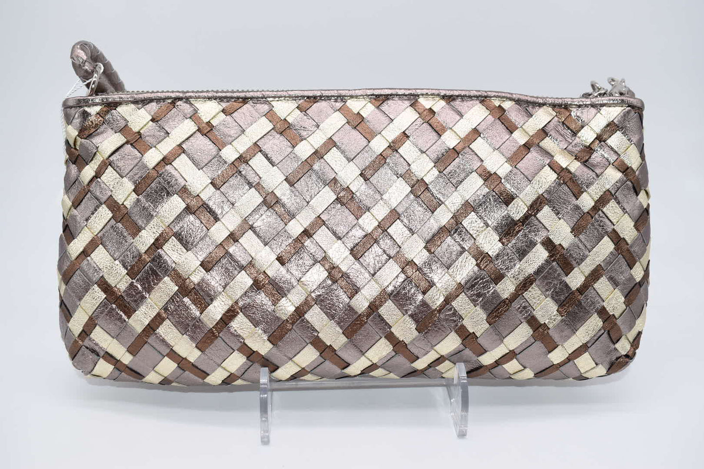Elliot Lucca Woven Metallic Tri-Color Convertible Shoulder Bag