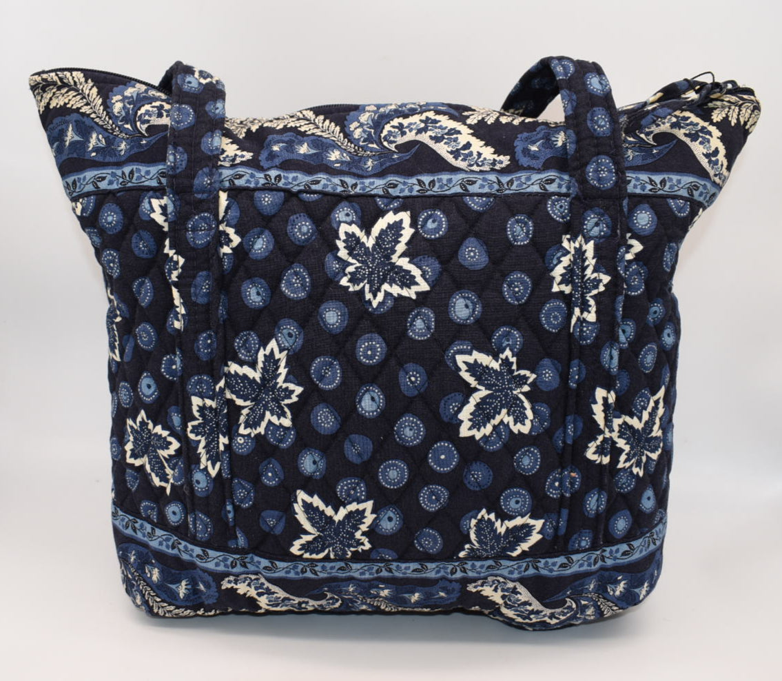 Vera Bradley Villager Tote Bag in "Blue Coin-2003" Pattern