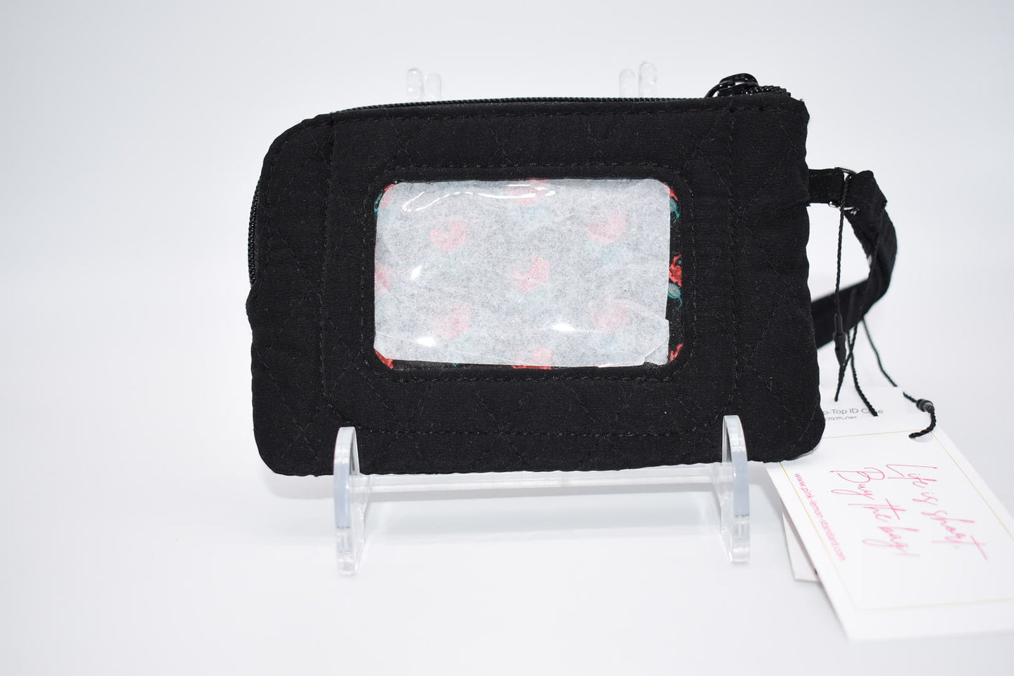 Vera Bradley Microfiber RFID Zip-Top ID Case in "Classic Black"