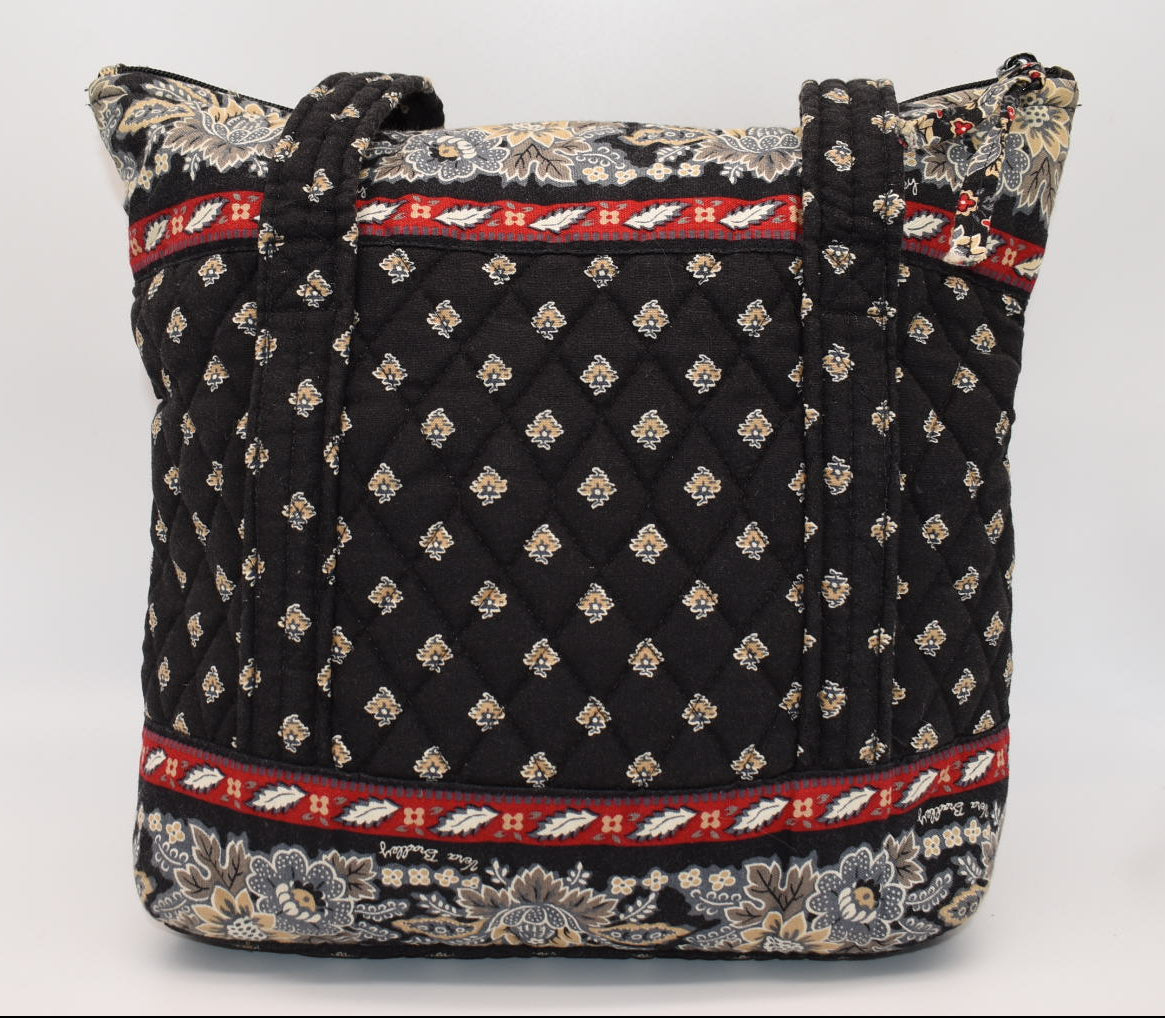 Vera Bradley Little Villager Tote Bag in "Classic Black" Pattern