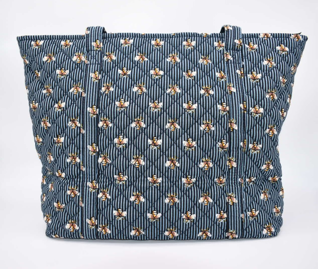 Vera Bradley Small Vera Tote Bag in "Bees Navy" Pattern