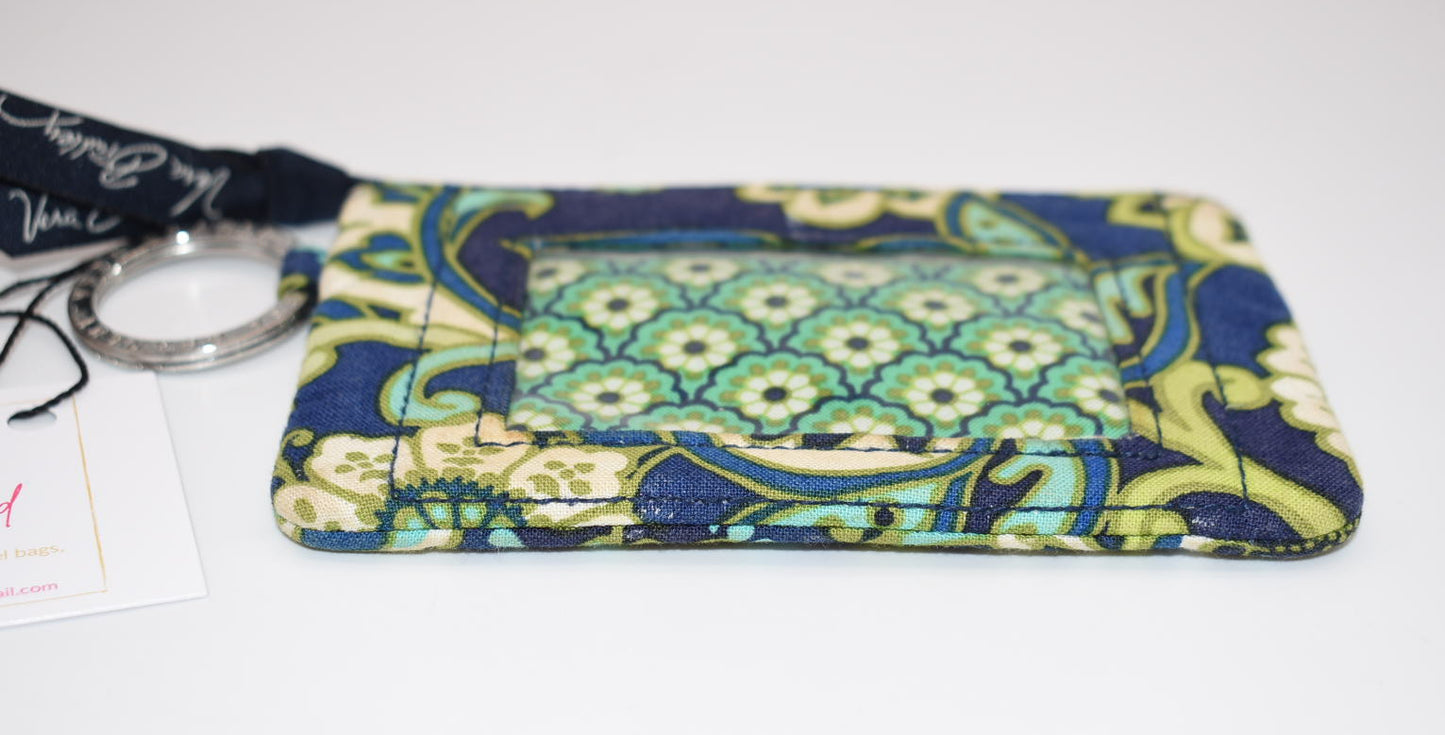 Vera Bradley Zip ID Case in "Rhythm & Blue" Pattern