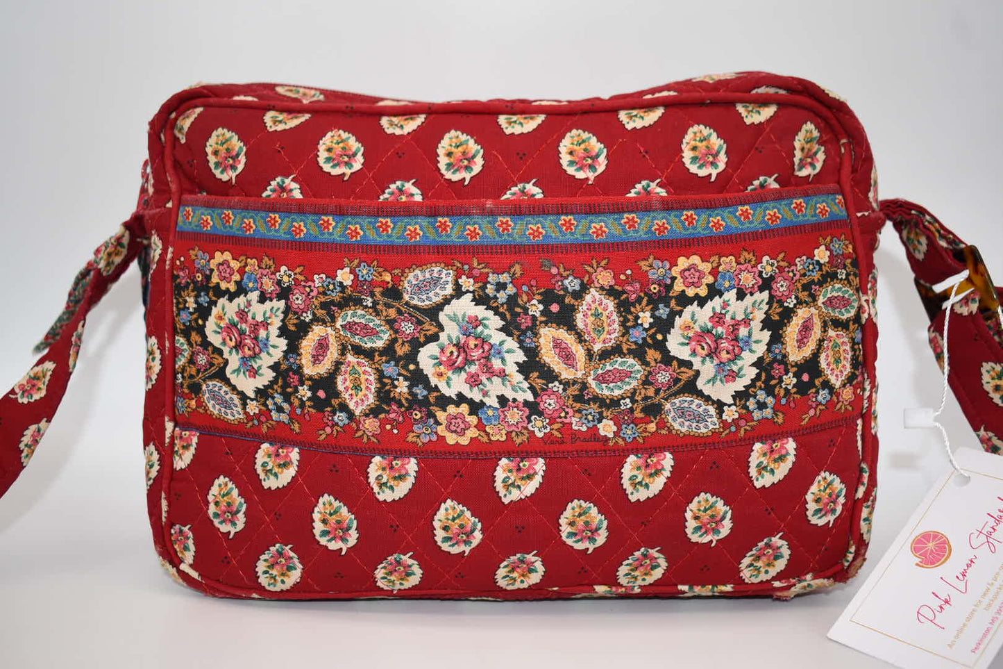 Vintage Vera Bradley East West Crossbody Bag in "Red Leaf - 1997" Pattern