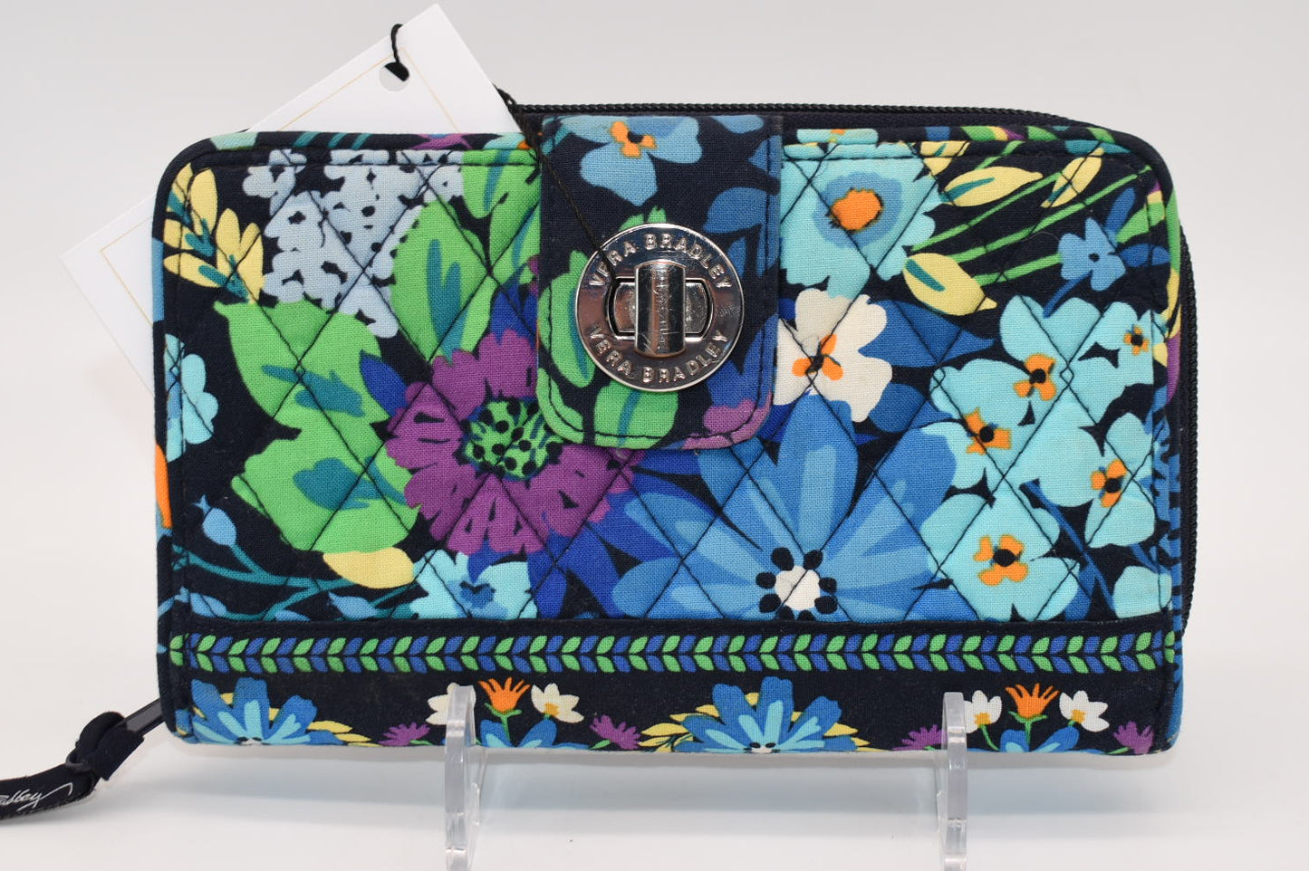 Vera Bradley Turnlock Wallet in "Midnight Blues" Pattern