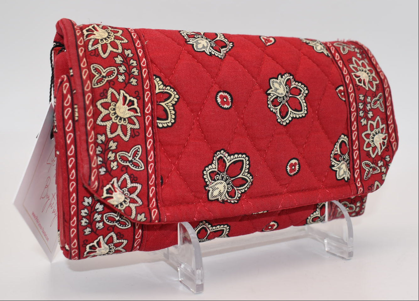 Vintage Vera Bradley Strap Crossbody Wallet in "Red Bandana" Pattern