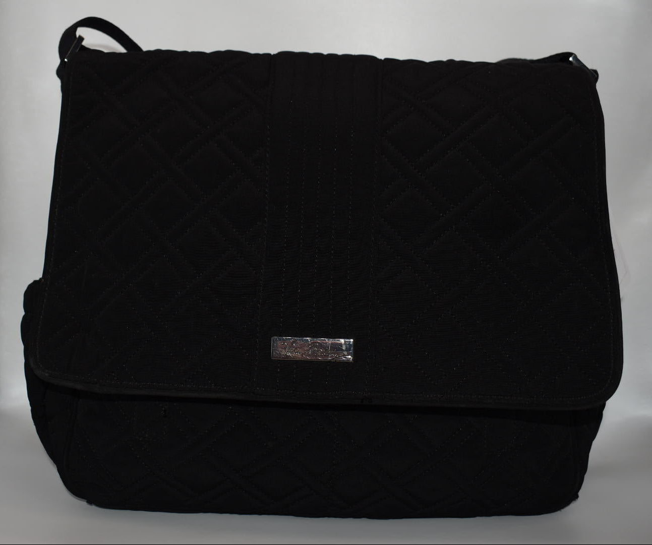 Vera Bradley Microfiber Messenger Baby Bag Bag in Black