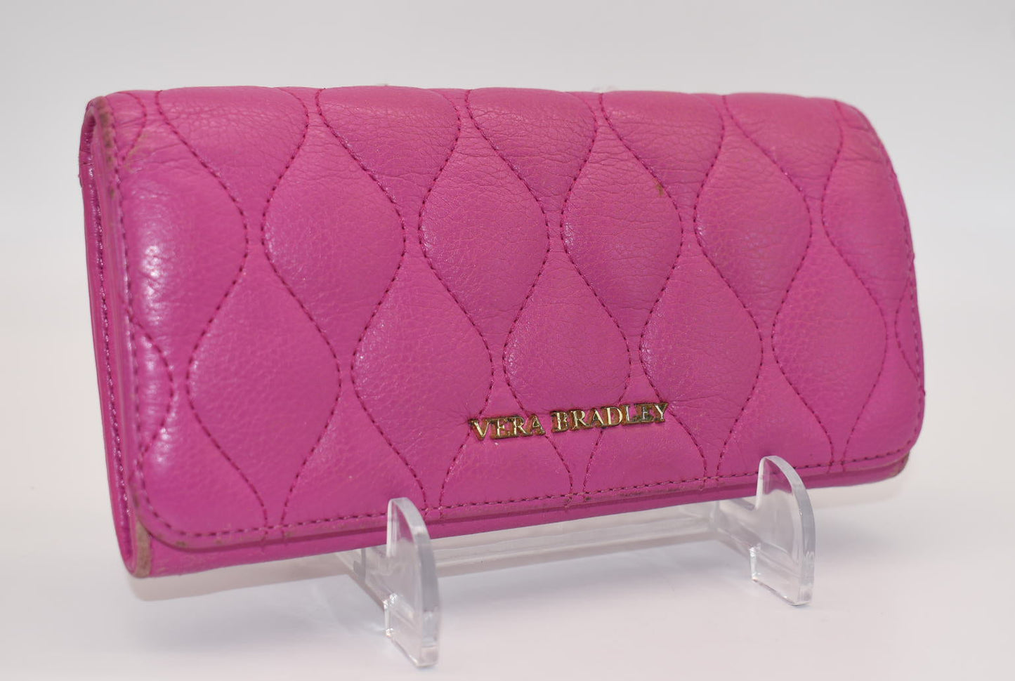 Vera Bradley Quilted Leather Audrey Wallet in Magenta