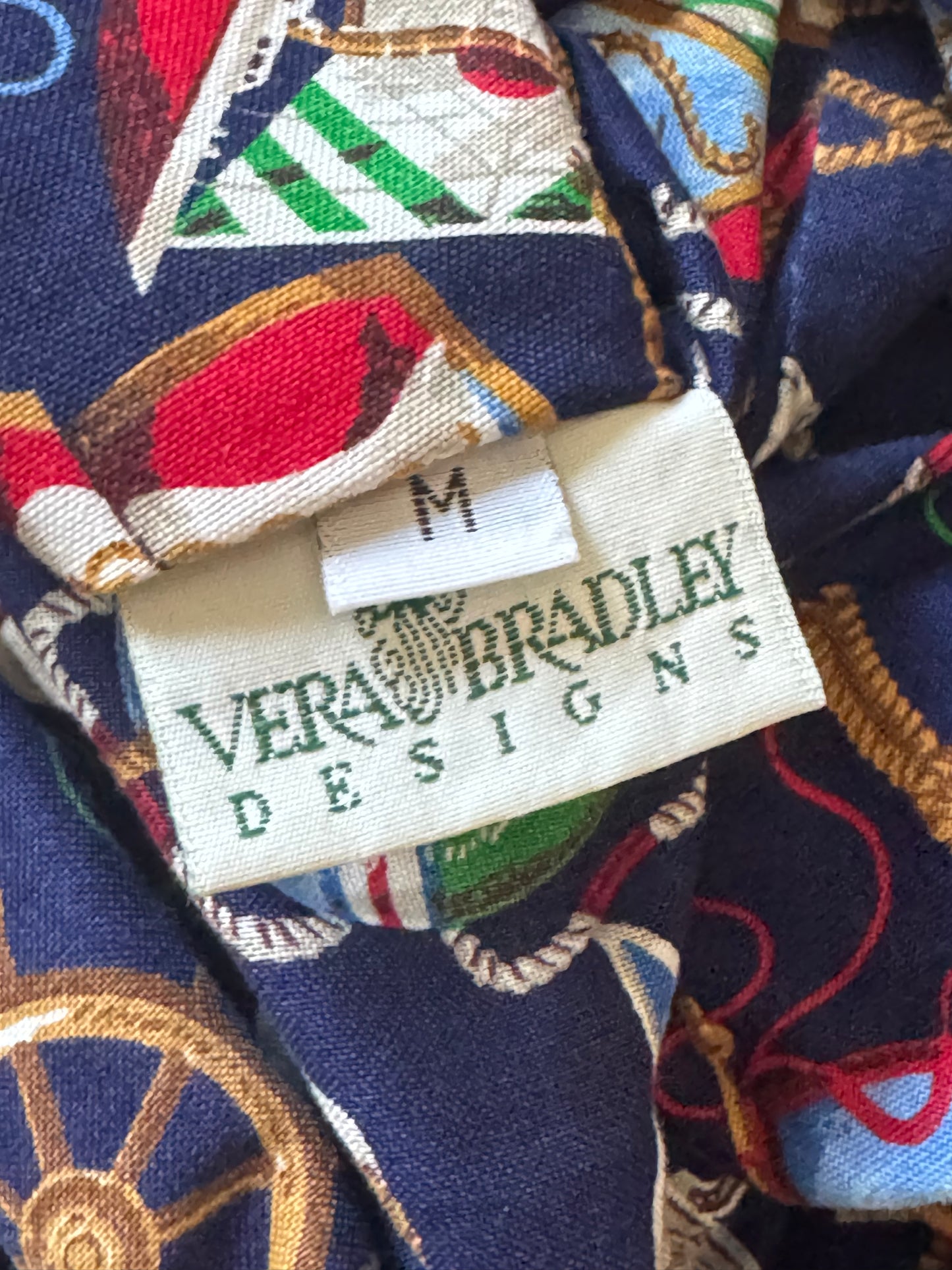 Vintage Vera Bradley Medium Reversible Zip Sports Jacket in "Regatta - 1994" Pattern