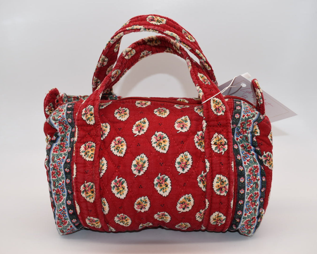 Vintage Vera Bradley Small Satchel Bag in "Red Leaf -1997" Pattern