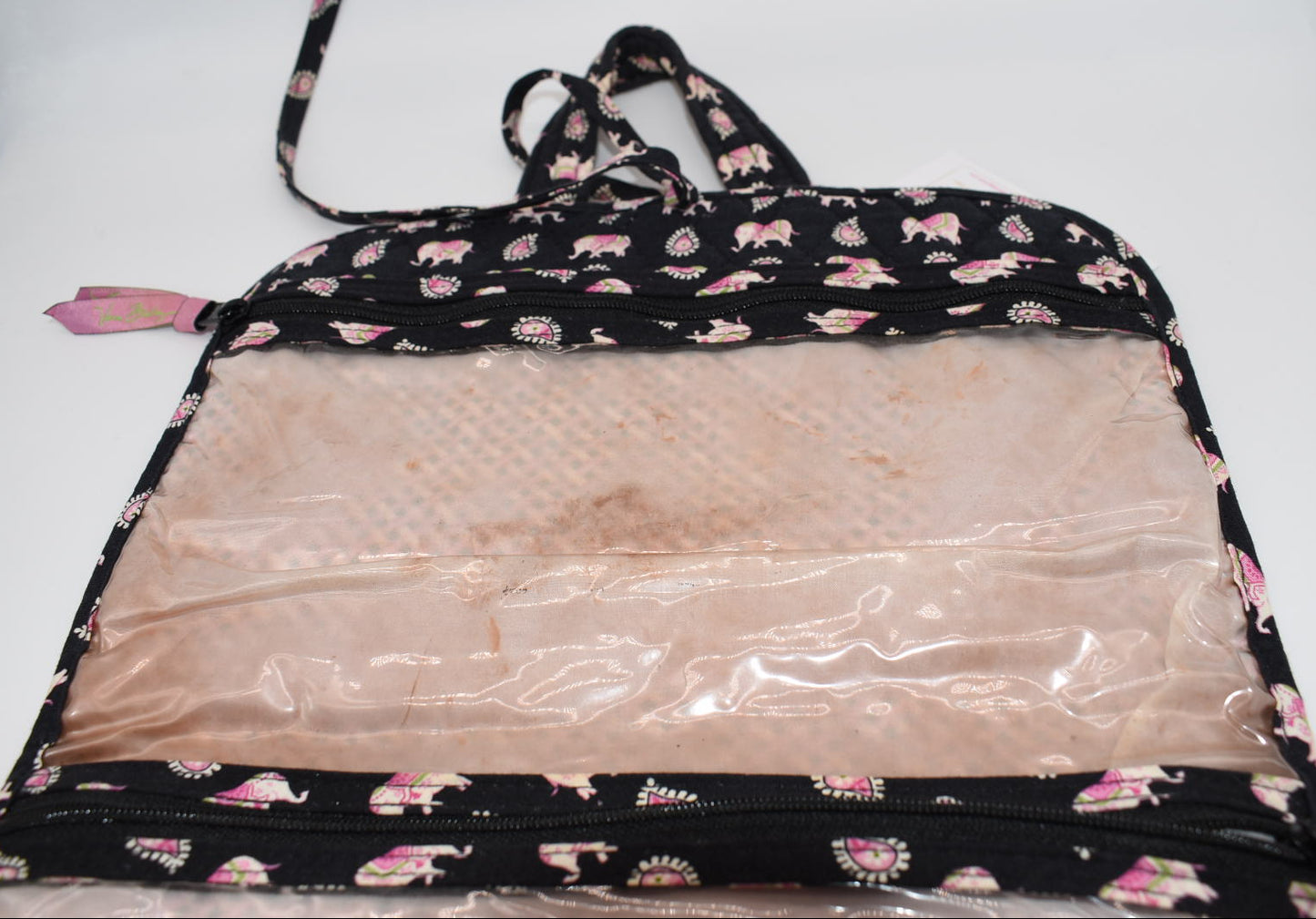Vera Bradley Travel Cosmetic & Toiletry Organizer in "Pink Elephants" Pattern