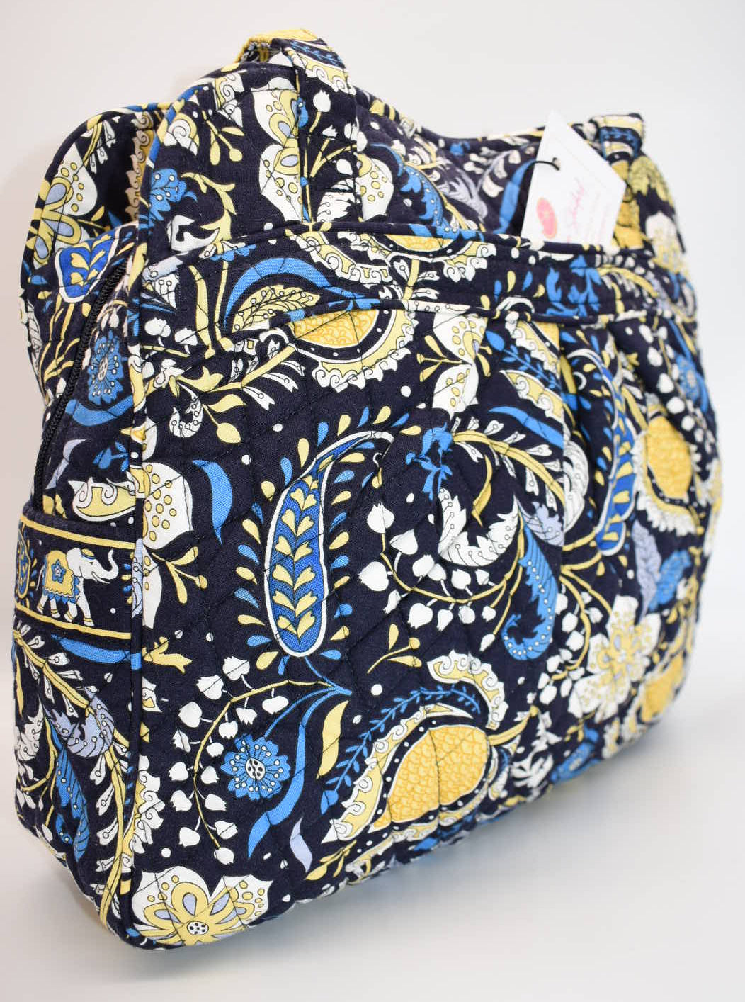 Vera Bradley Sweet Pleat Zip Tote Bag in "Ellie Blue" Pattern