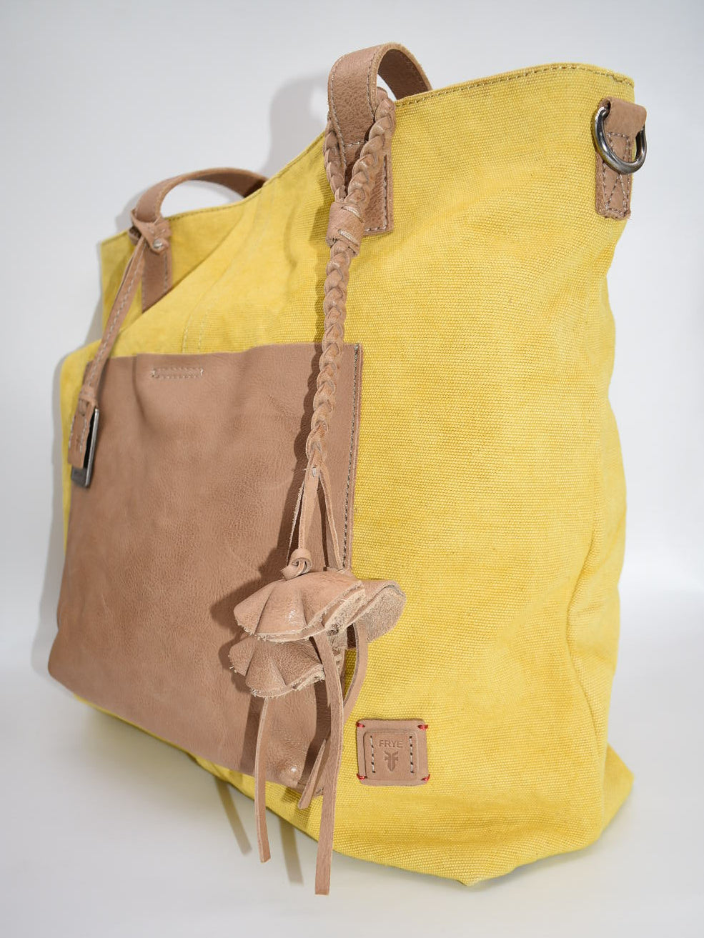 Frye Dani Canvas & Leather Tote Bag in Yellow