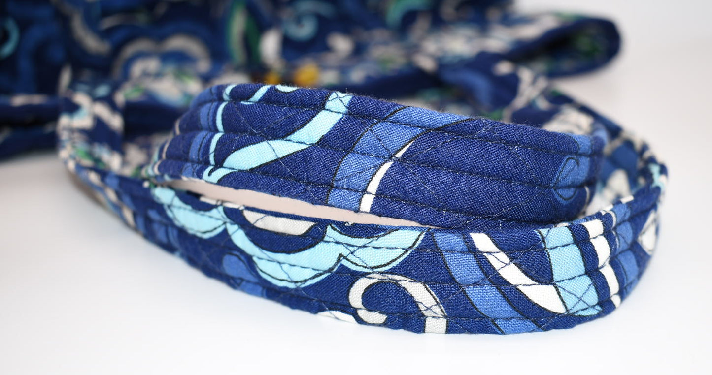 Vera Bradley Large Vera Tote Bag in "Mediterranean Blue" Pattern