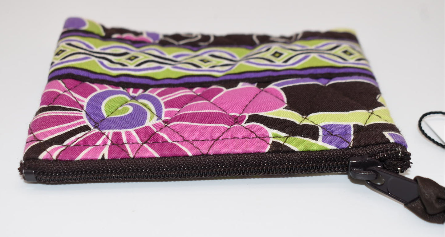 Vera Bradley Zip Coin Pouch in "Purple Punch" Pattern