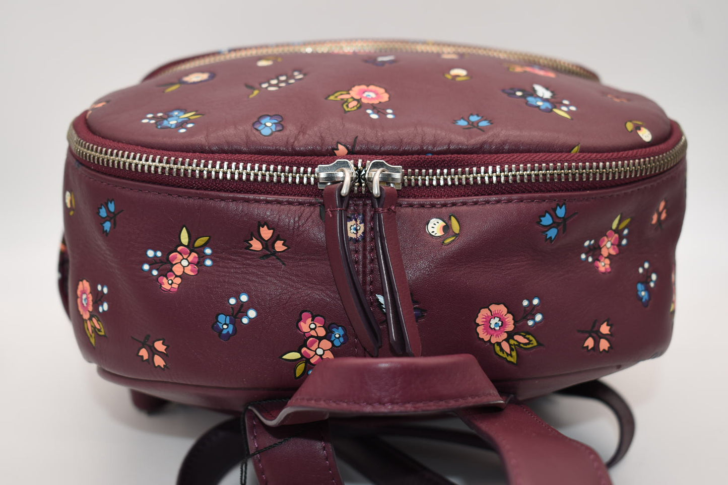 Vera Bradley Leather Carryall Backpack in "Mulled Wine" Pattern