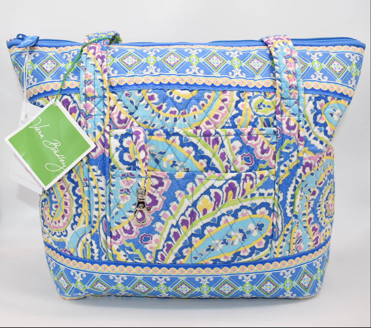 Vera Bradley Villager Tote Bag in "Capri Blue" Pattern