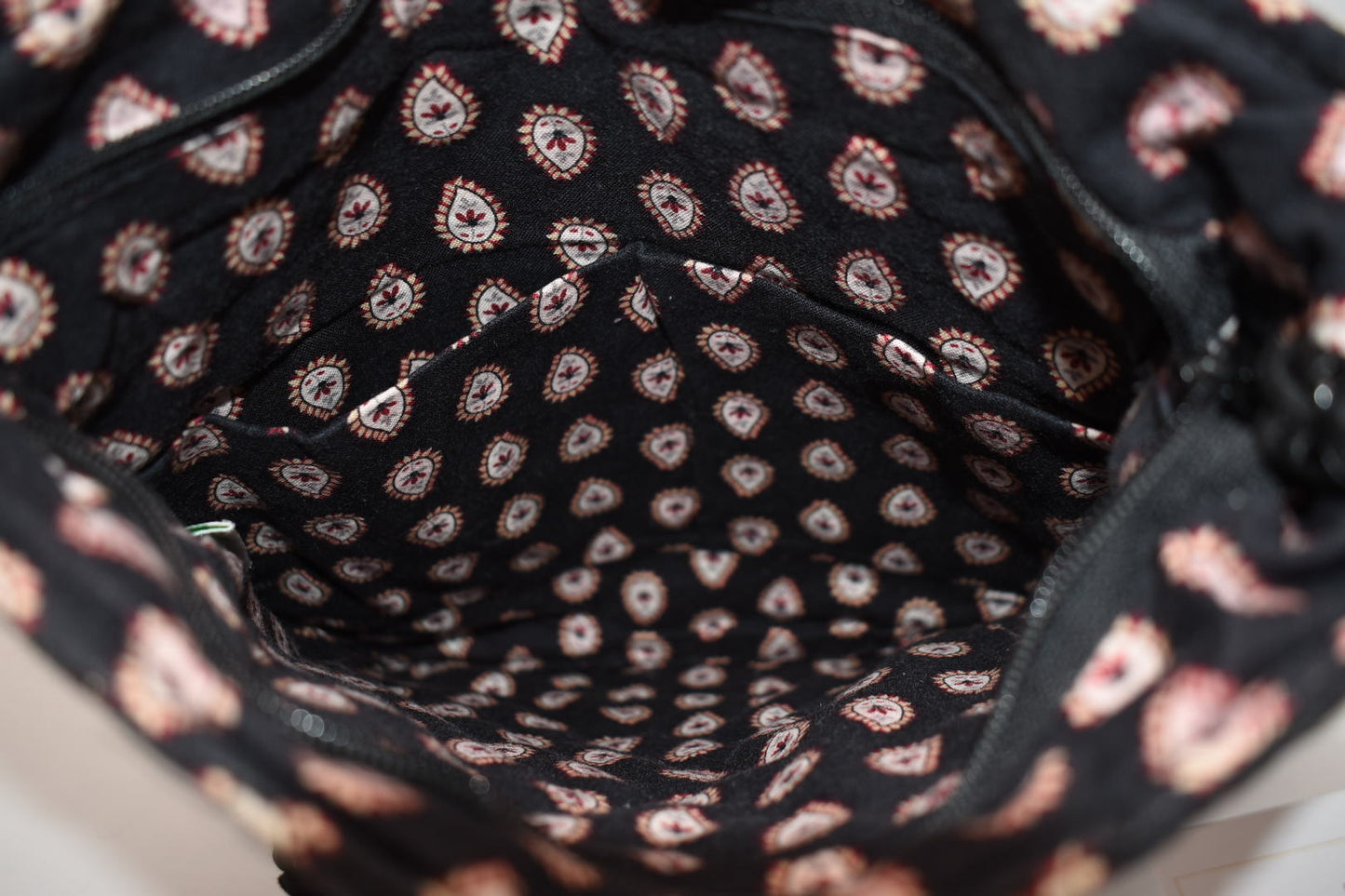 Vintage Vera Bradley Hipster Crossbody Bag in "Classic Black" Pattern