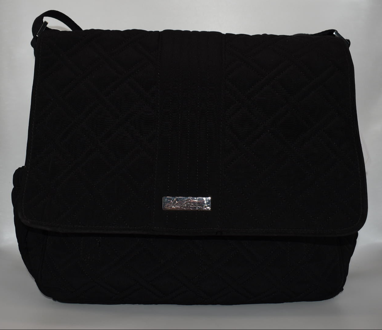 Vera Bradley Microfiber Messenger Baby Bag Bag in Black