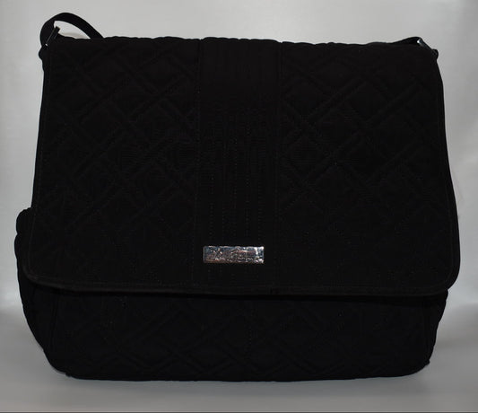 Vera Bradley Microfiber Messenger Baby Bag Bag in Black