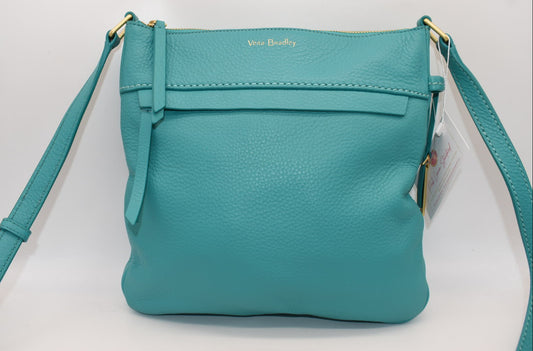 Vera Bradley Leather Mallory Crossbody Bag in Turquoise Sea