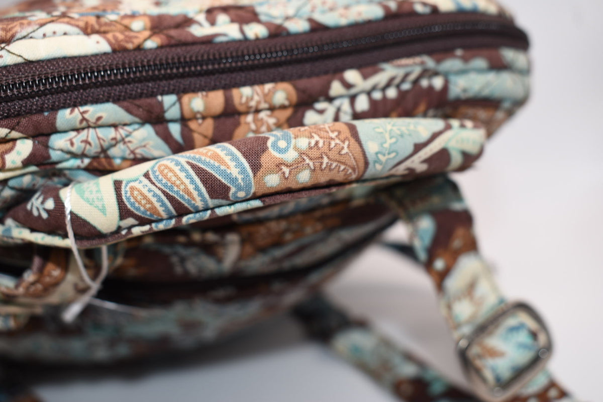 Vera Bradley Small Quilted Cotton Backpack in "Java Blue" Pattern