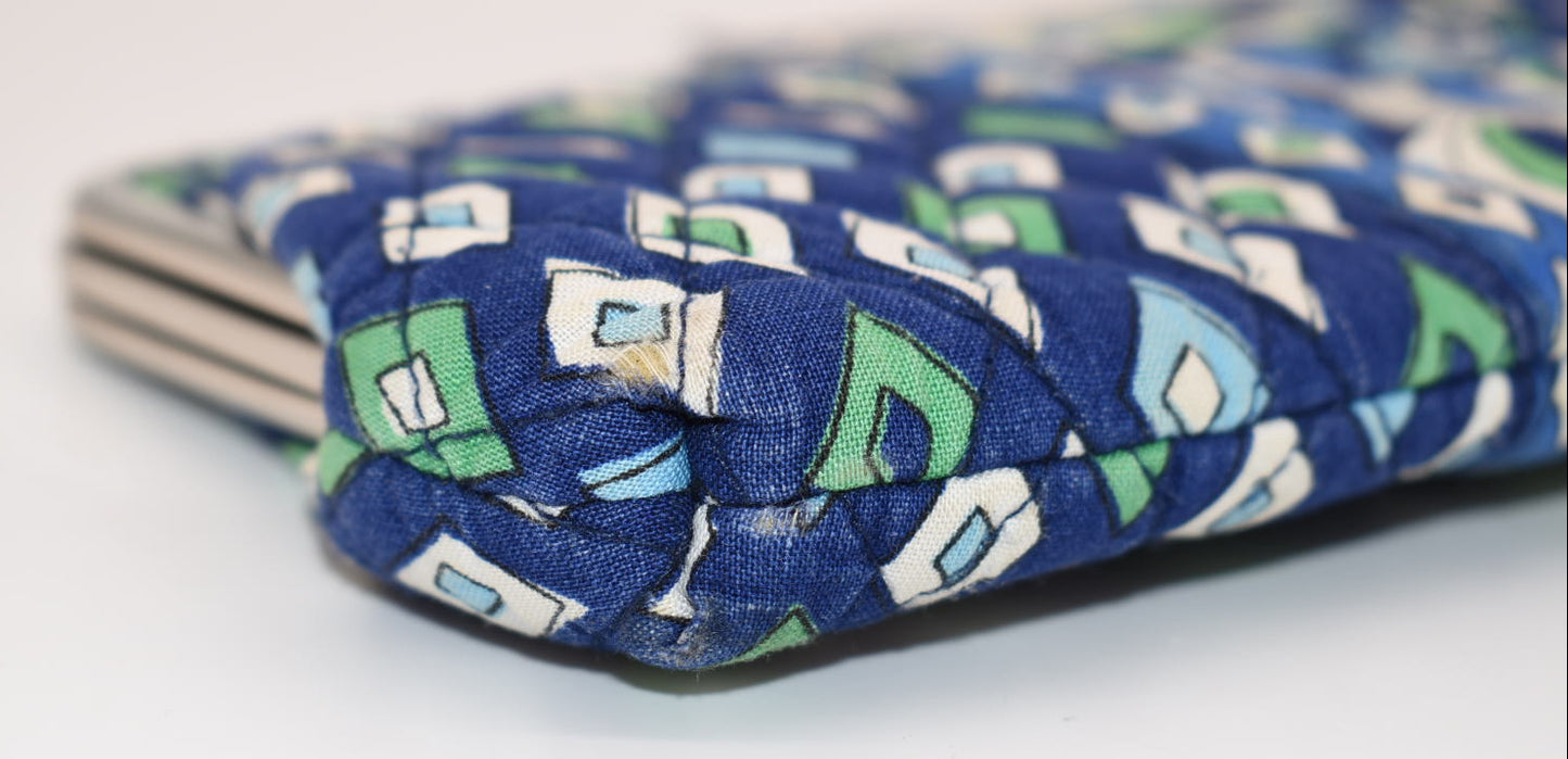Vera Bradley Double Kisslock Wallet in "Mediterranean Blue" Pattern