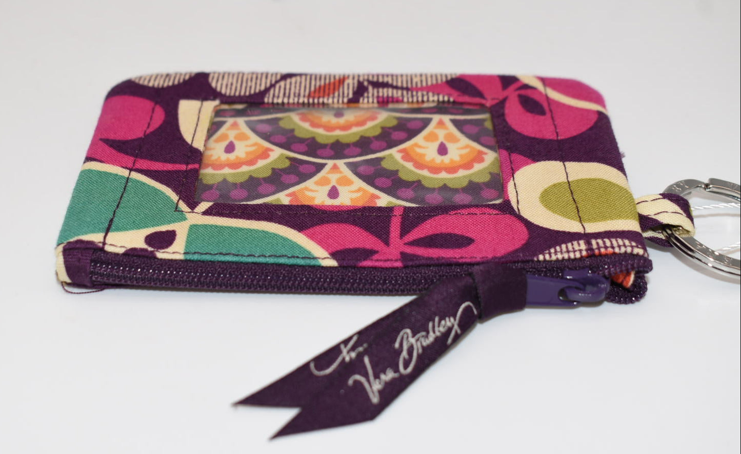 Vera Bradley Zip ID Case in "Plum Crazy" Pattern