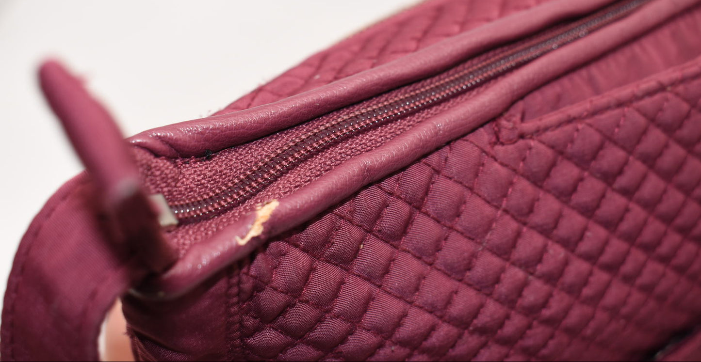 Vera Bradley Microfiber Double Zip Mailbag Crossbody Bag