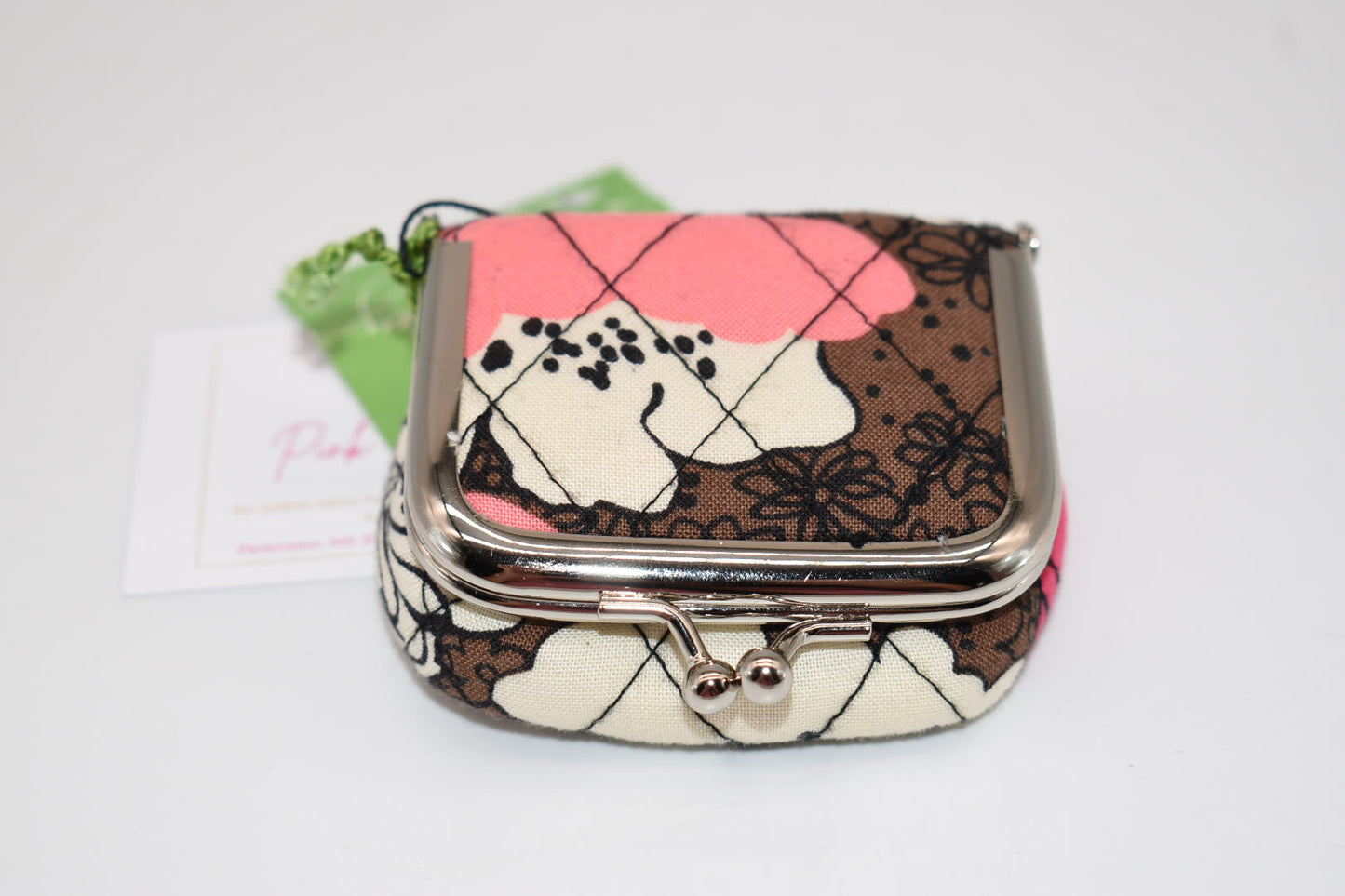Vera Bradley Kisslock Contact Case Pouch in "Mocha Rouge" Pattern