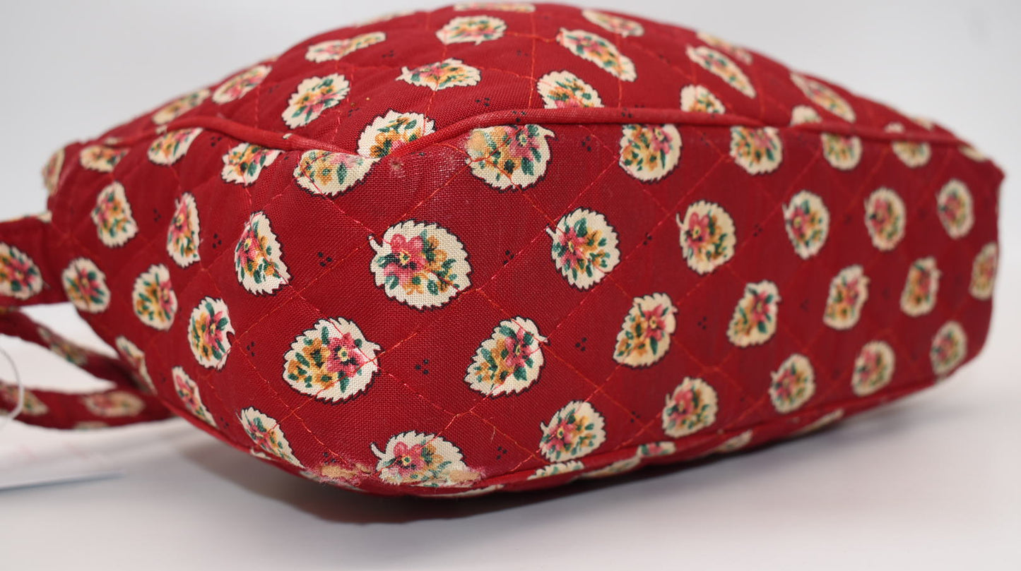 Vintage Vera Bradley East West Crossbody Bag in "Red Leaf - 1997" Pattern