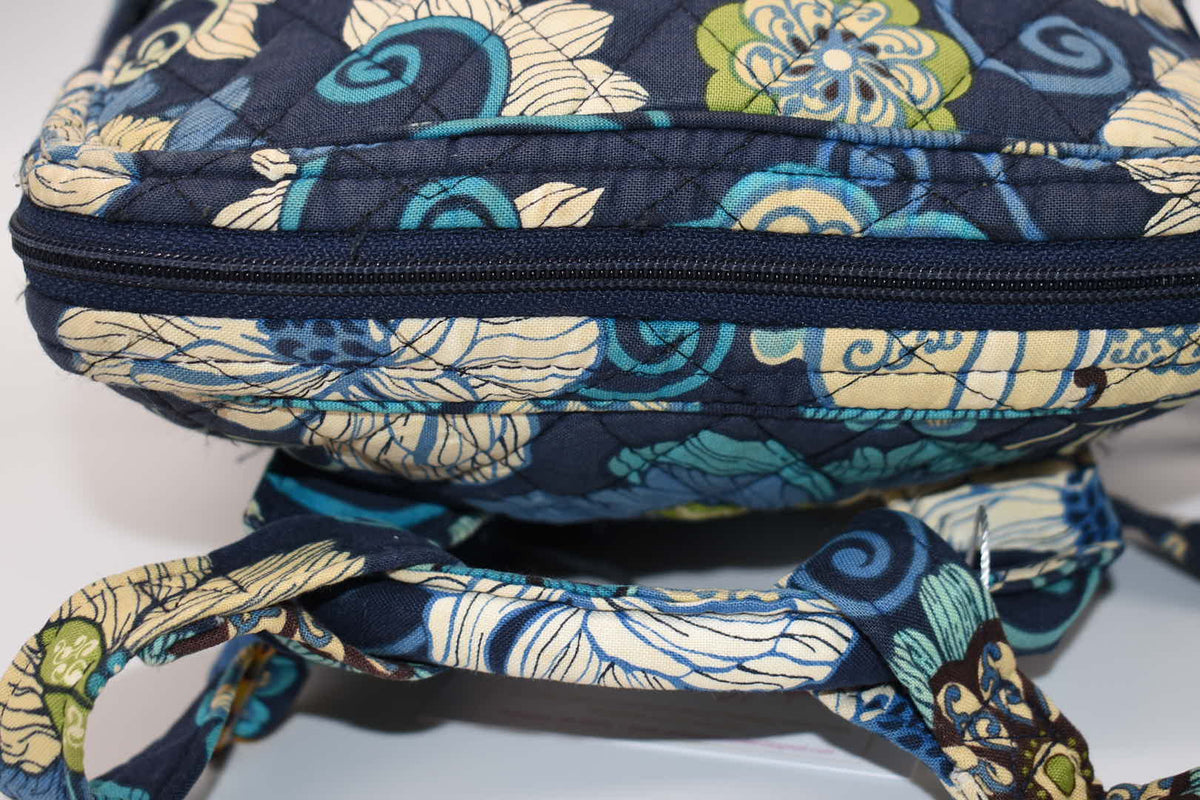 Vera Bradley Small Quilted Cotton Backpack in "Mod Floral- Blue" Pattern