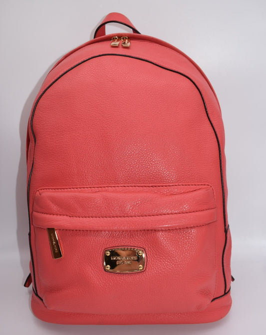 Michael Kors Large Pebbled Leather Backpack in Watermelon