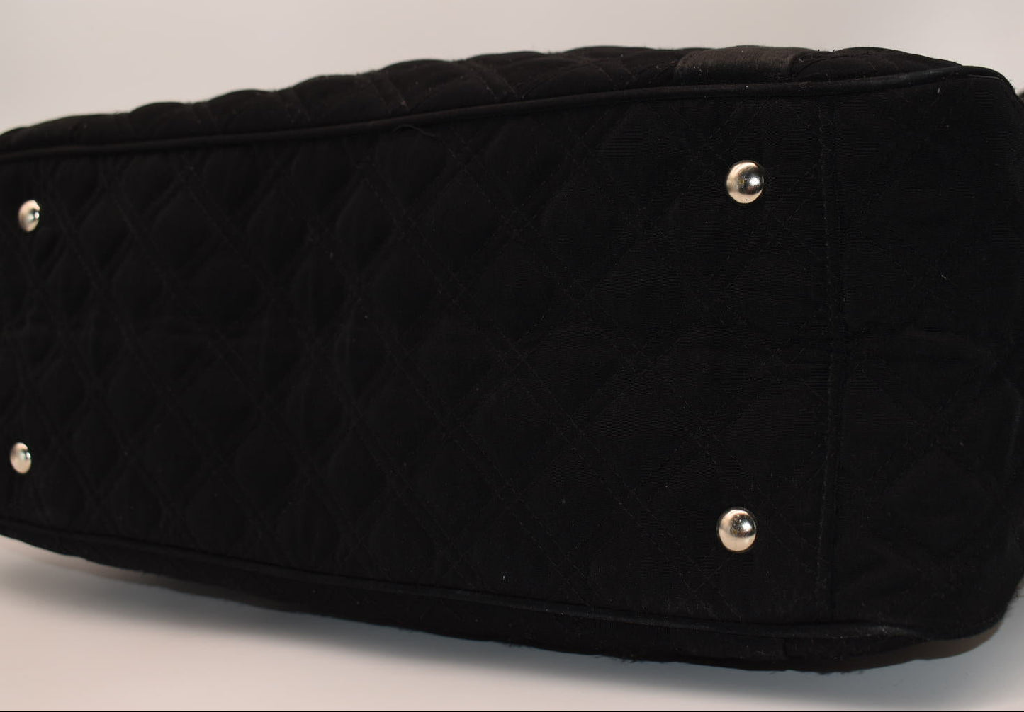 Vera Bradley Large Quilted Microfiber Satchel Bag in Black