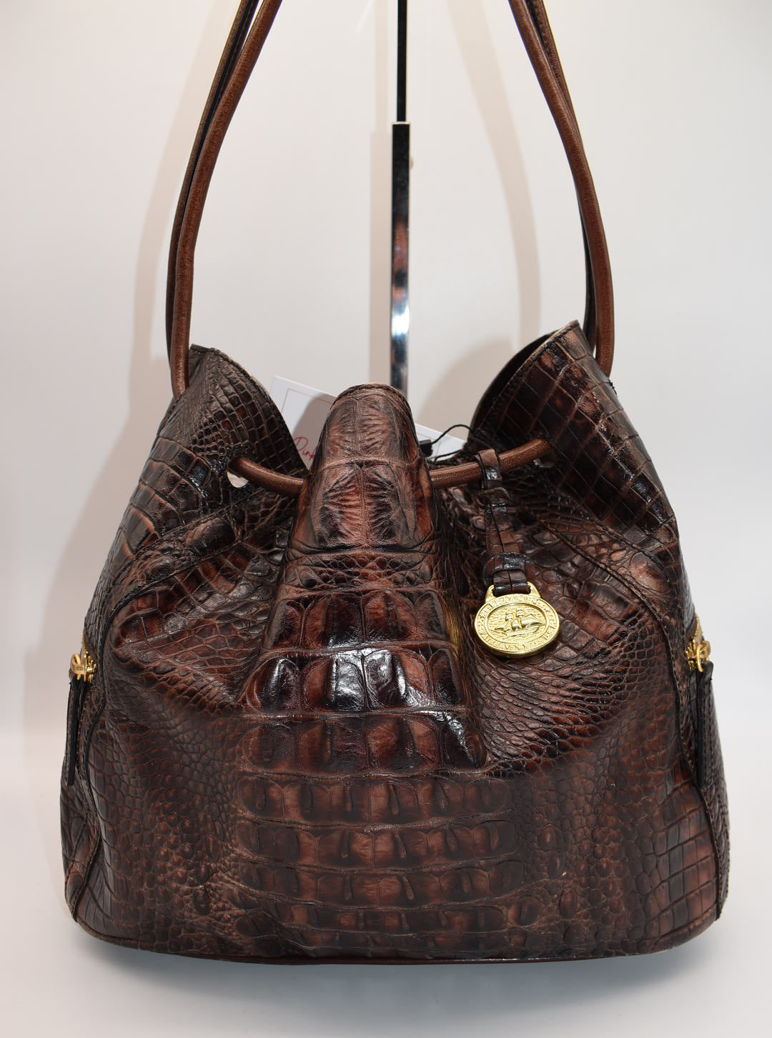 Vintage Brahmin Leather Shoulder Bucket Bag