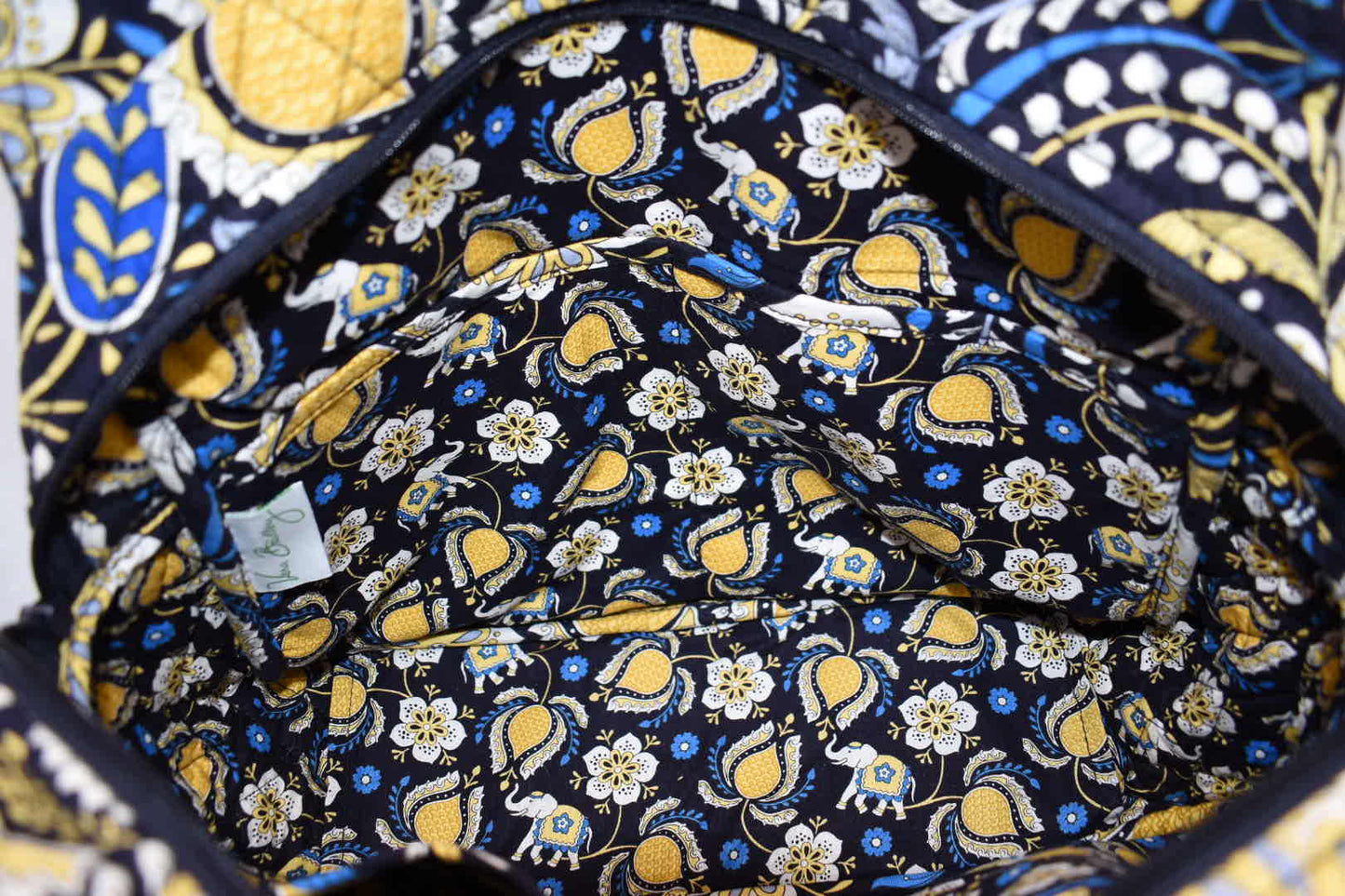 Vera Bradley Sweet Pleat Zip Tote Bag in "Ellie Blue" Pattern
