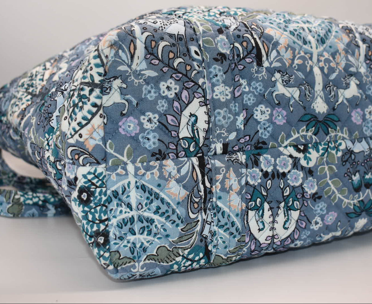 Vera Bradley Large Vera Tote Bag in "Enchantment Blue" Pattern