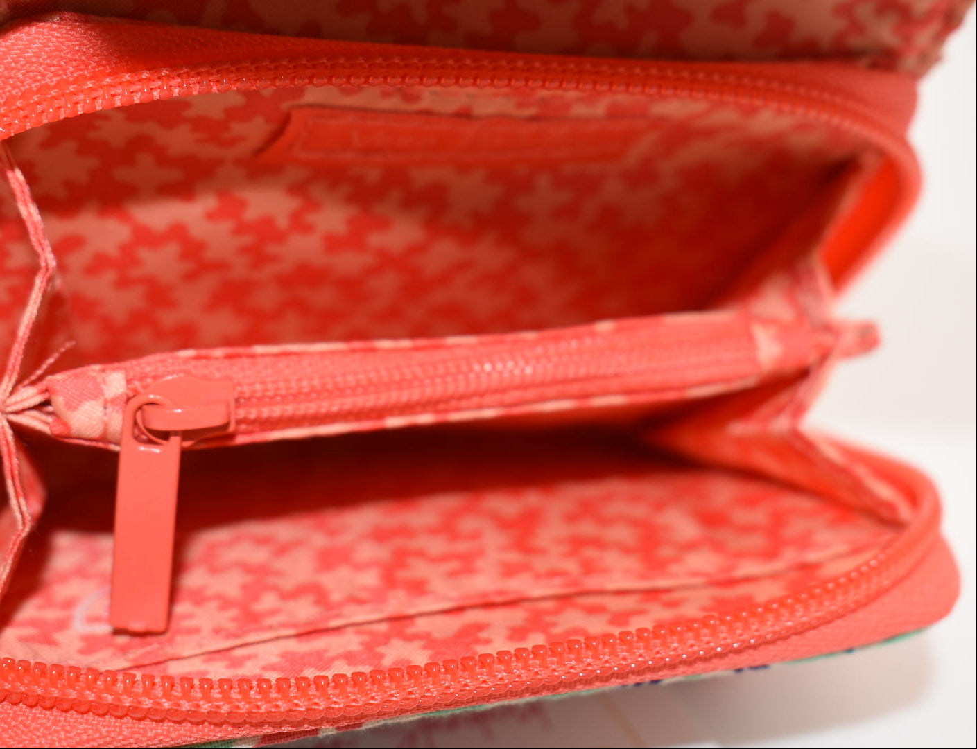 Vera Bradley RFID Compact Wallet in "Go Fish - Coral" Pattern