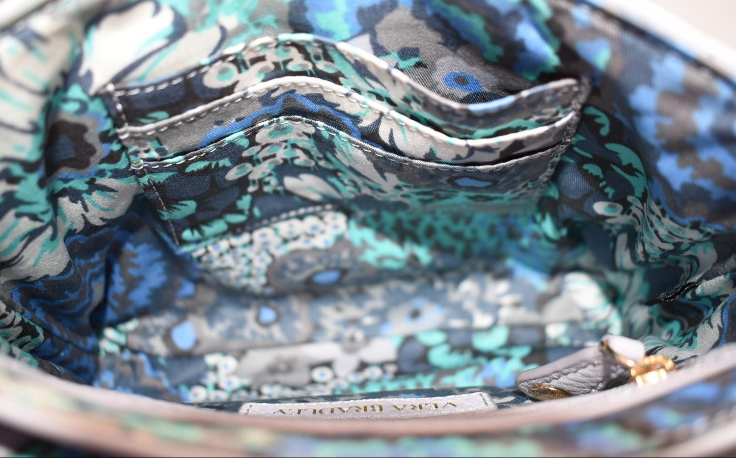 Vera Bradley Sarah Quilted Leather Crossbody Bag in Cloud Gray
