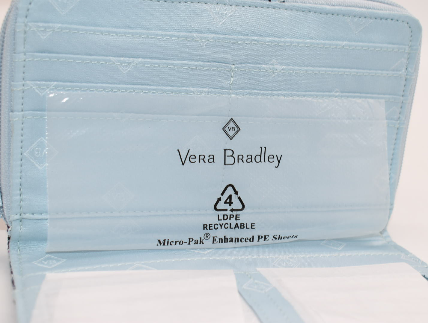 Vera Bradley RFID Turnlock Wallet in "Soft Sky Paisley" Pattern