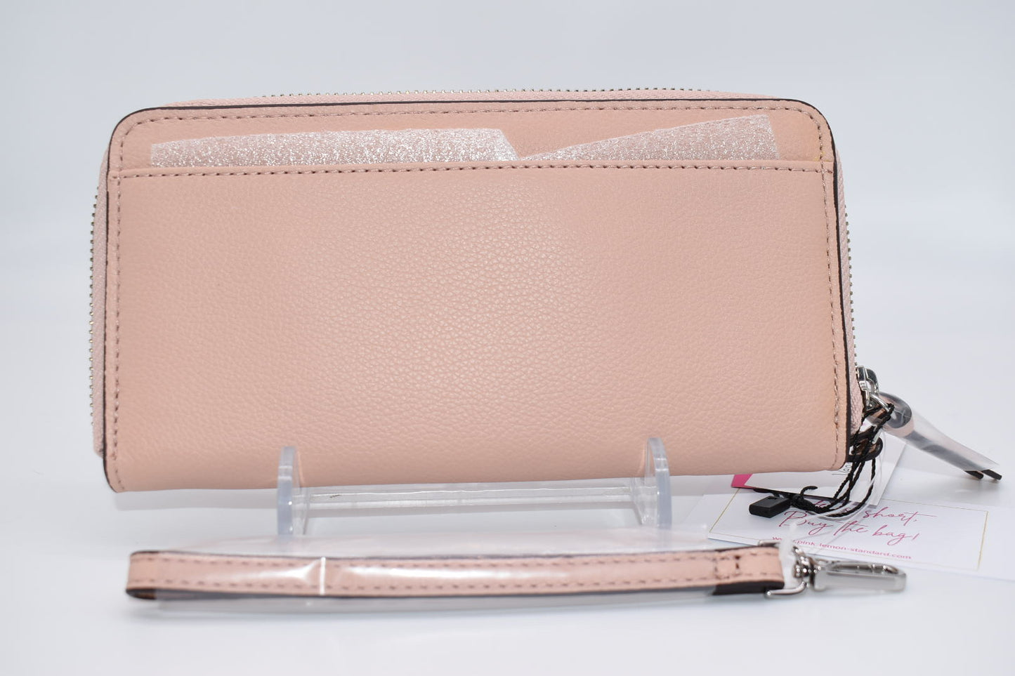 Vera Bradley Carryall RFID Leather Accordion Wristlet in Pink Sand
