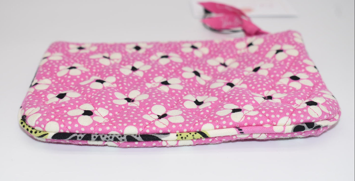 Vera Bradley Medium Zip Pouch in "Priscilla Pink" Pattern