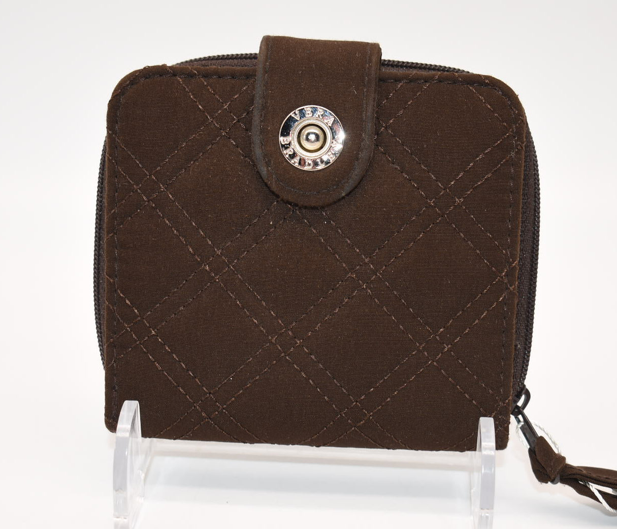 Vera Bradley Microfiber Mini Zip Wallet in Espresso