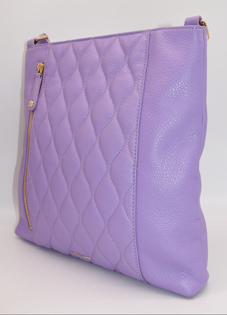 Vera Bradley Quilted Leather Molly Crossbody Bag in Lavendar