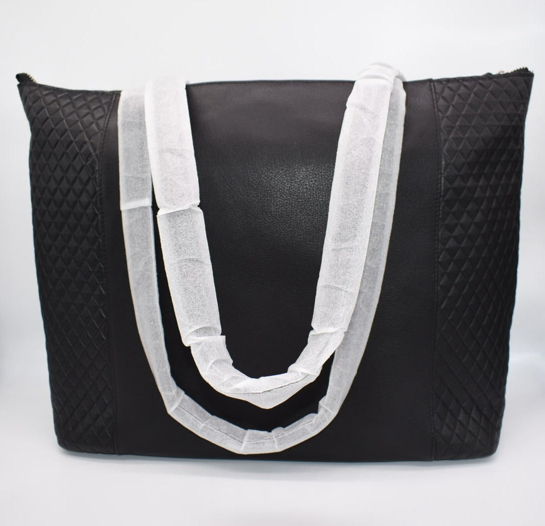 Vera Bradley Black Leather Large Tote Bag