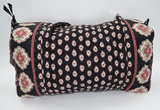 Vera Bradley Medium Duffel Bag in "Classic Black" Pattern